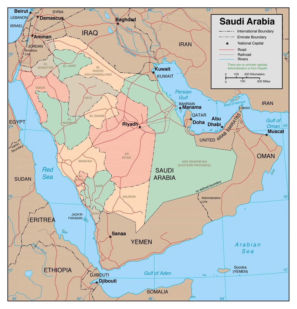 نمایش نقشه عربستان سعودی