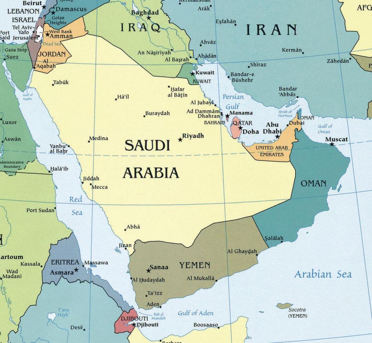 نقشه پایتخت عربستان سعودی