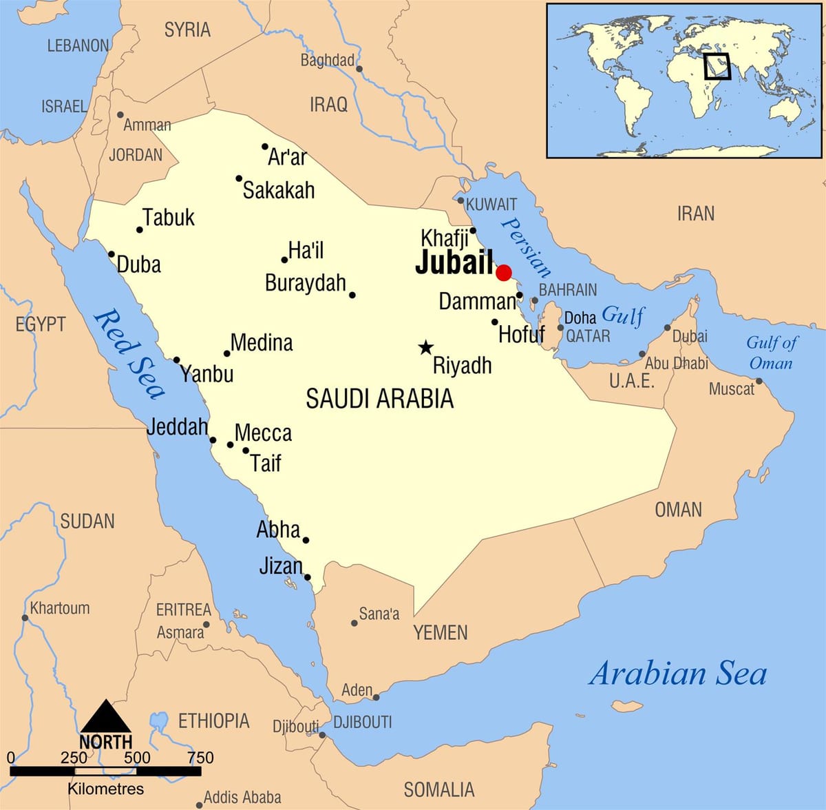 jubail KSA نقشه