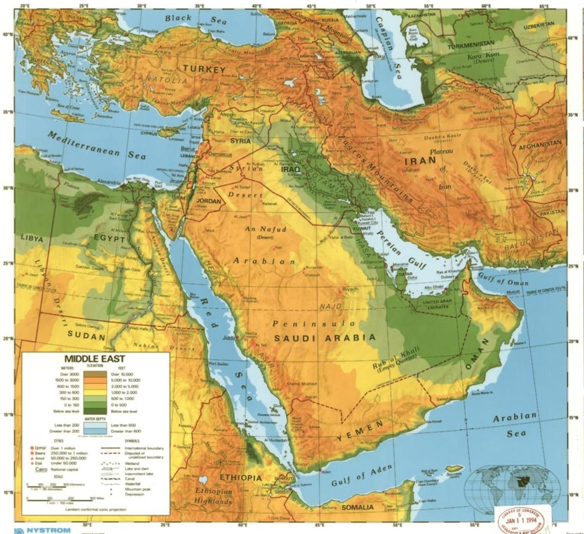 نقشه عربستان سعودی کویر