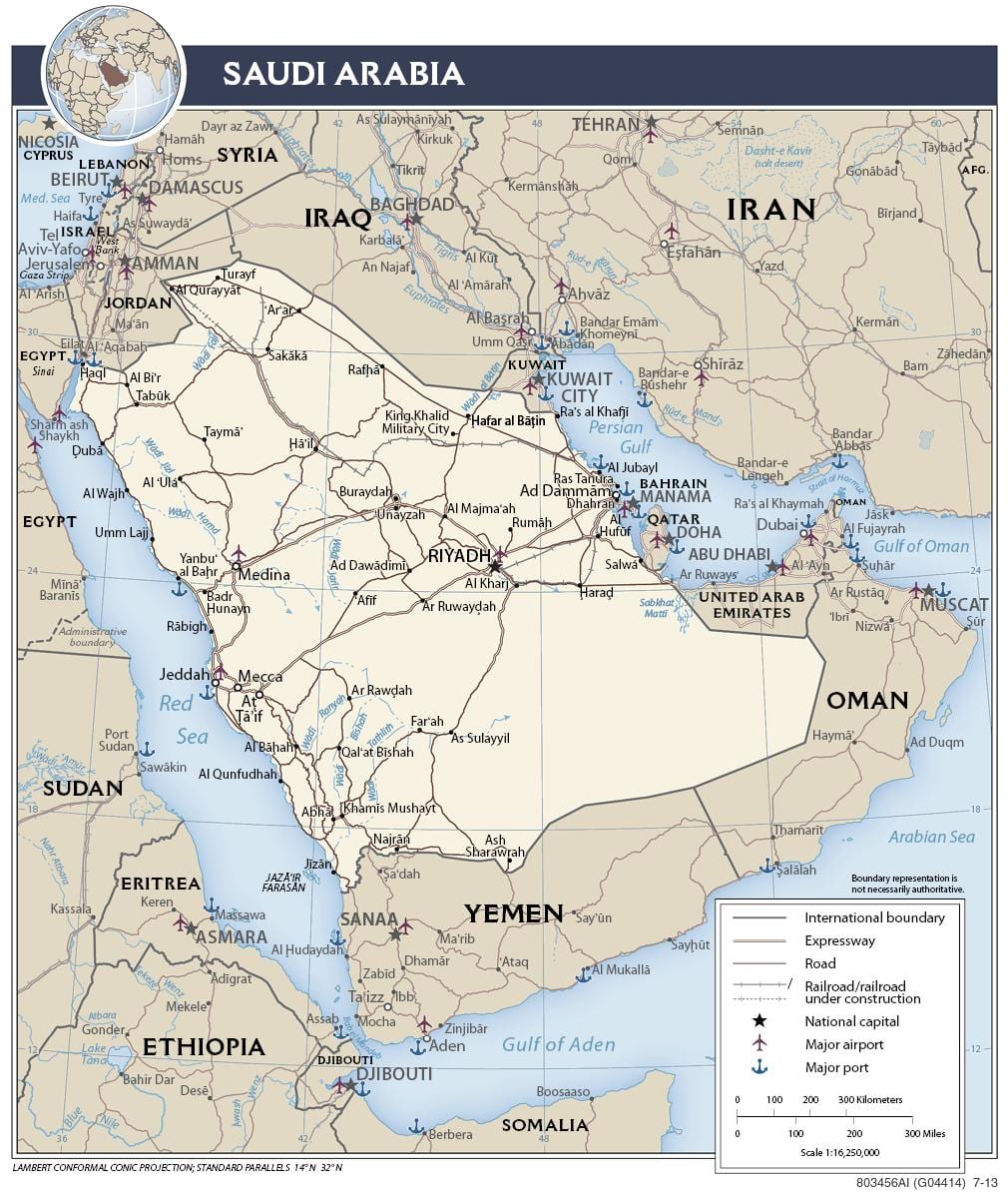 نقشه عربستان سعودی کشور,