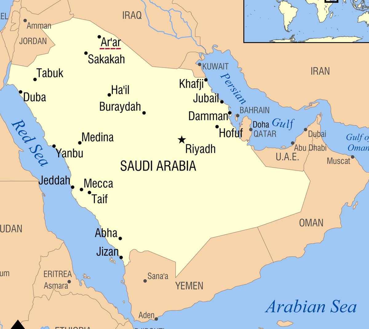 عرعر عربستان نقشه