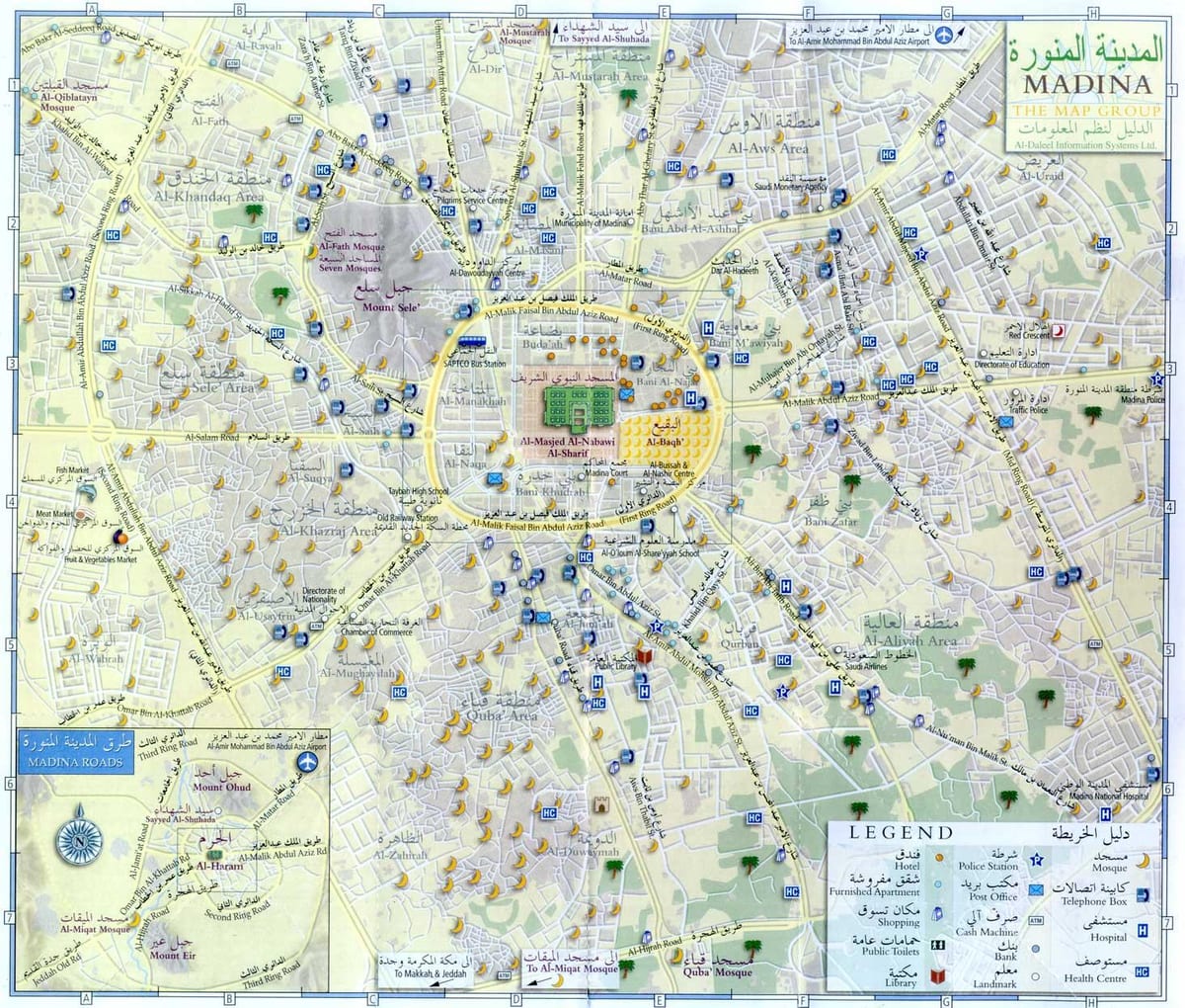 نقشه از مدینه نشان عربستان سعودی