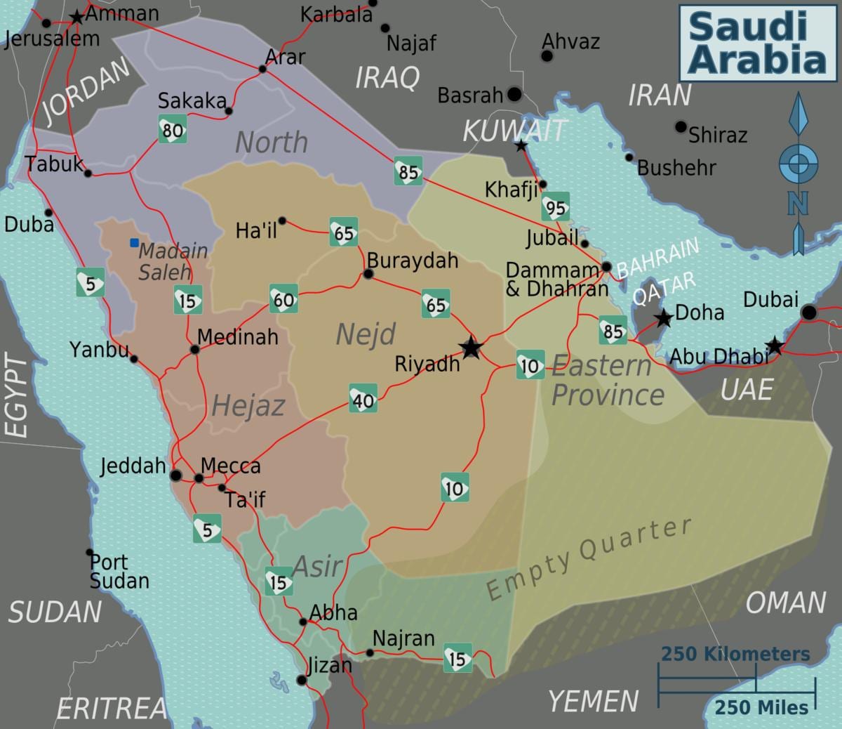 KSA نقشه شهرها
