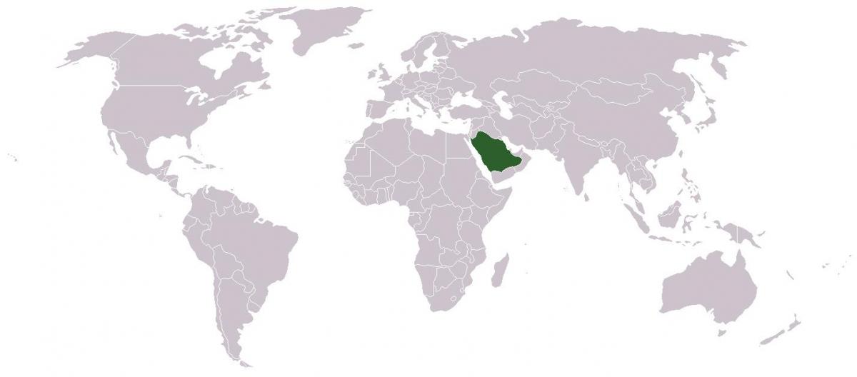 عربستان سعودی در یک نقشه جهان