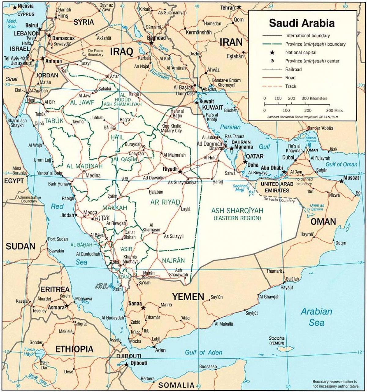 نقشه عربستان سعودی, سیاسی