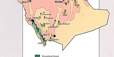 نقشه عربستان سعودی منابع طبیعی
