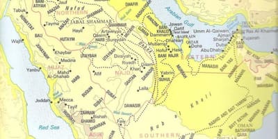 نقشه عربستان سعودی قبایل
