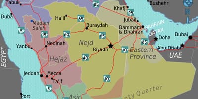 نقشه از طریف عربستان سعودی