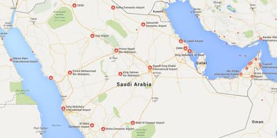 عربستان سعودی فرودگاه نقشه