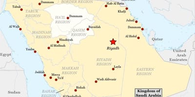 نقشه از نجران عربستان سعودی